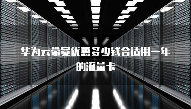 华为云带宽优惠多少钱合适用一年的流量卡