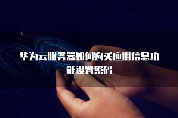 华为云服务器如何购买应用信息功能设置密码