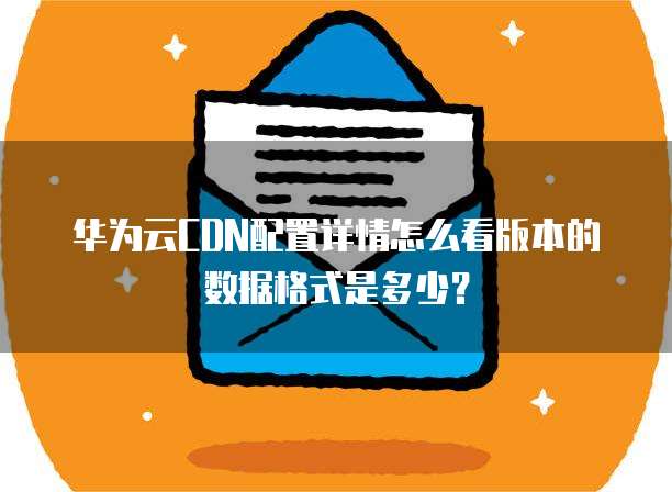 华为云CDN配置详情怎么看版本的数据格式是多少?