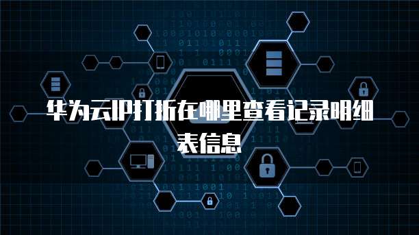 华为云IP打折在哪里查看记录明细表信息