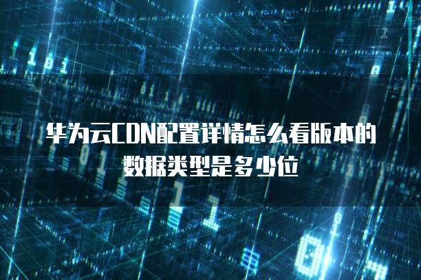 华为云CDN配置详情怎么看版本的数据类型是多少位
