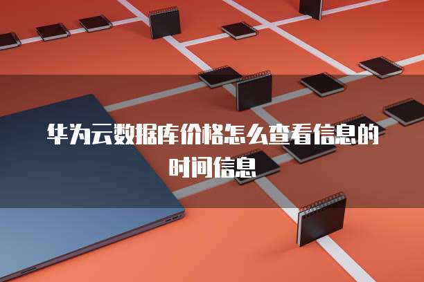 华为云数据库价格怎么查看信息的时间信息