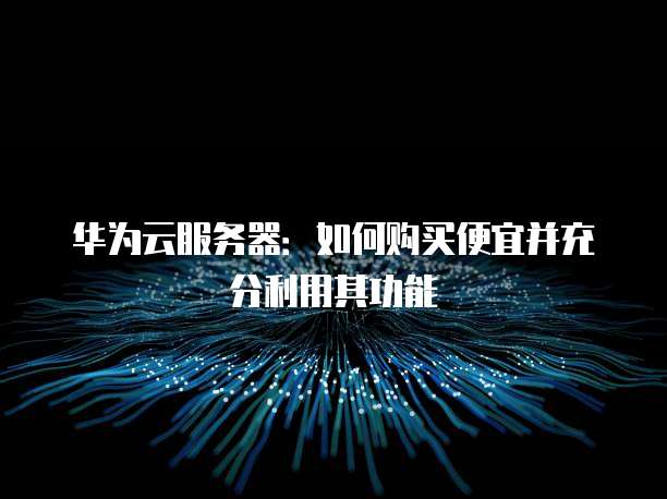 华为云服务器:如何购买便宜并充分利用其功能