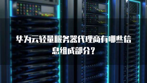 华为云轻量服务器代理商有哪些信息组成部分?