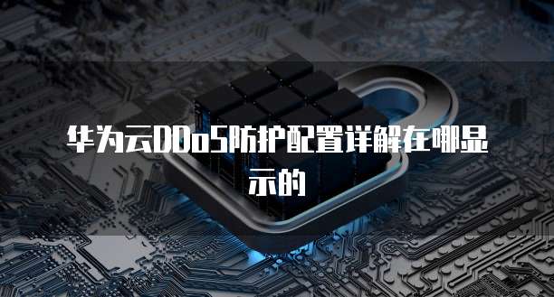 华为云DDoS防护配置详解在哪显示的