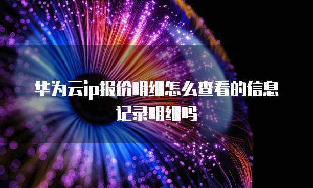 华为云ip报价明细怎么查看的信息记录明细吗