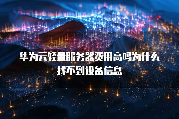 华为云轻量服务器费用高吗为什么找不到设备信息