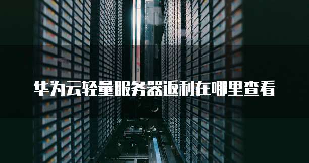 华为云轻量服务器返利在哪里查看