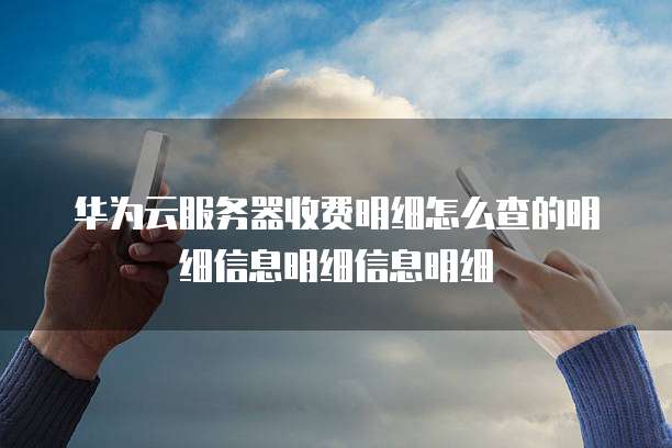 华为云服务器收费明细怎么查的明细信息明细信息明细