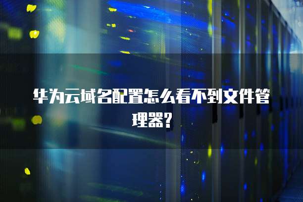 华为云域名配置怎么看不到文件管理器?