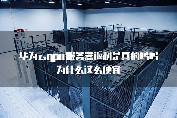 华为云gpu服务器返利是真的吗吗为什么这么便宜