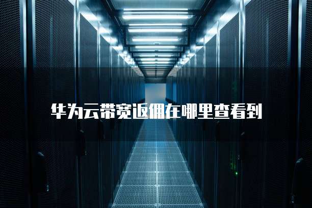 华为云带宽返佣在哪里查看到