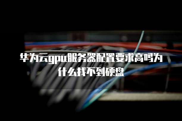 华为云gpu服务器配置要求高吗为什么找不到硬盘