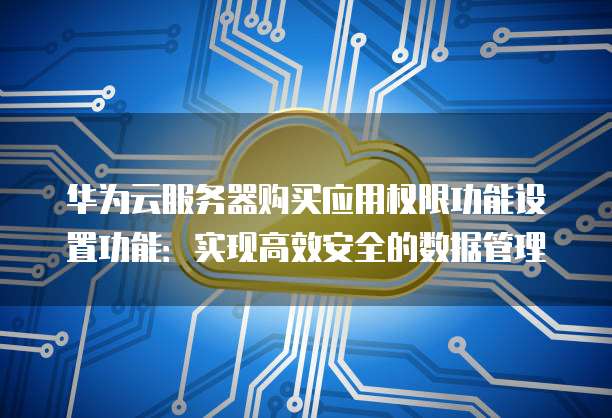 华为云服务器购买应用权限功能设置功能:实现高效安全的数据管理