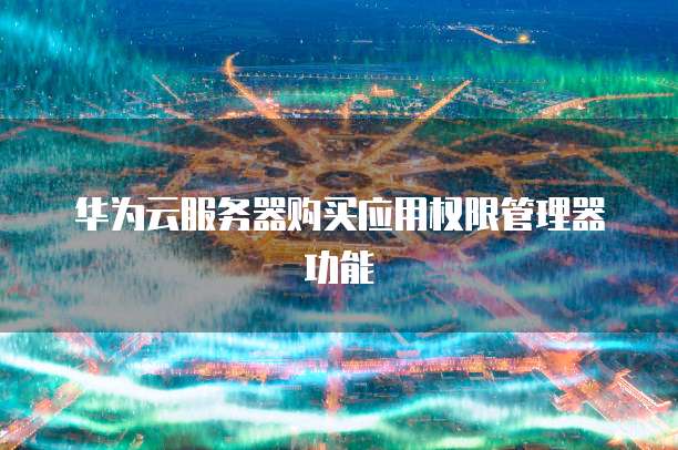 华为云服务器购买应用权限管理器功能
