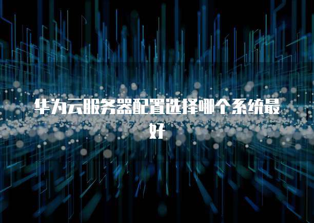 华为云服务器配置选择哪个系统最好