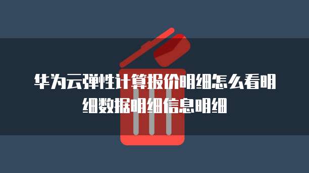 华为云弹性计算报价明细怎么看明细数据明细信息明细