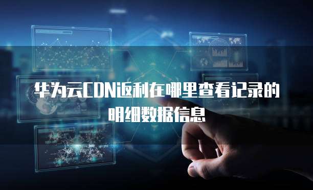 华为云CDN返利在哪里查看记录的明细数据信息