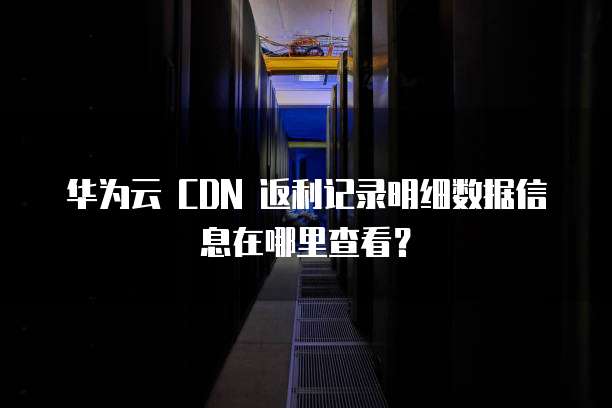 华为云 CDN 返利记录明细数据信息在哪里查看？