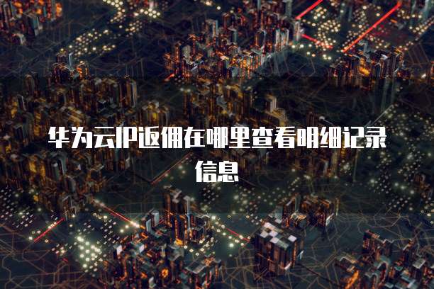华为云IP返佣在哪里查看明细记录信息