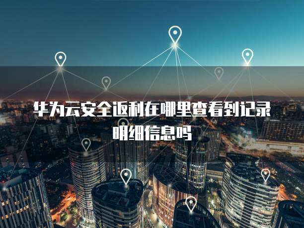 华为云安全返利在哪里查看到记录明细信息吗