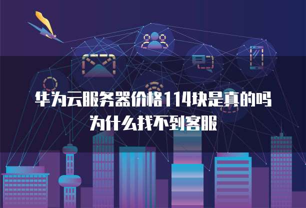 华为云服务器价格114块是真的吗为什么找不到客服