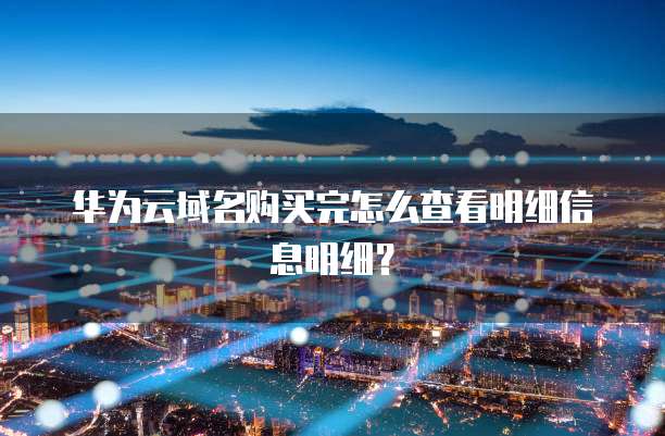 华为云域名购买完怎么查看明细信息明细？