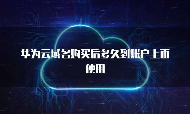 华为云域名购买后多久到账户上面使用