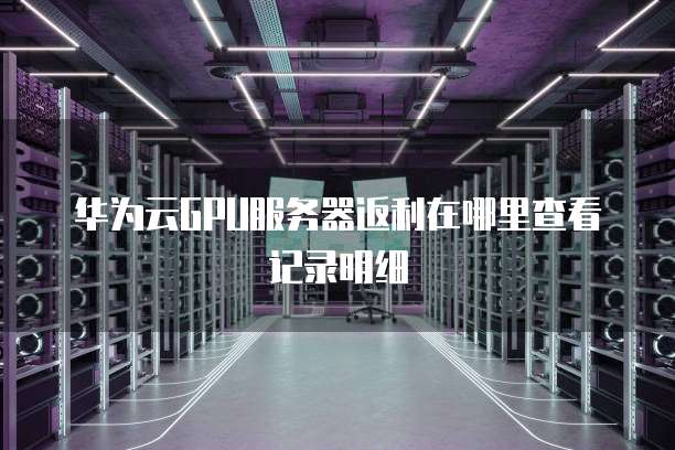 华为云GPU服务器返利在哪里查看记录明细