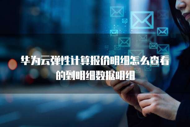 华为云弹性计算报价明细怎么查看的到明细数据明细