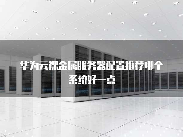 华为云裸金属服务器配置推荐哪个系统好一点