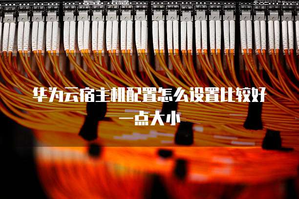 华为云宿主机配置怎么设置比较好一点大小
