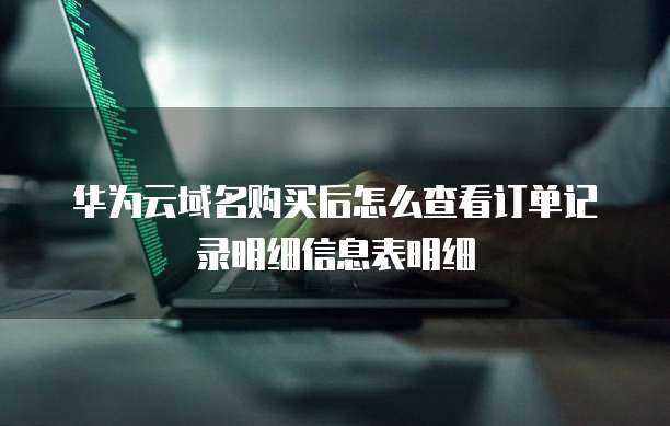 华为云域名购买后怎么查看订单记录明细信息表明细