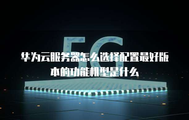 华为云服务器怎么选择配置最好版本的功能机型是什么