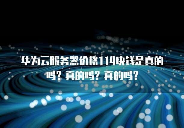 华为云服务器价格114块钱是真的吗?真的吗?真的吗?