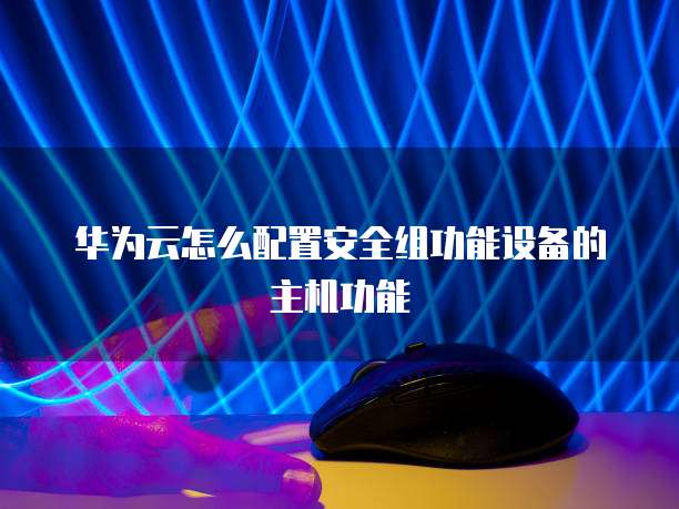 华为云怎么配置安全组功能设备的主机功能