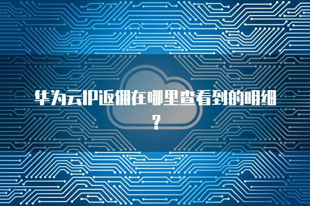 华为云IP返佣在哪里查看到的明细？