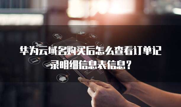 华为云域名购买后怎么查看订单记录明细信息表信息?