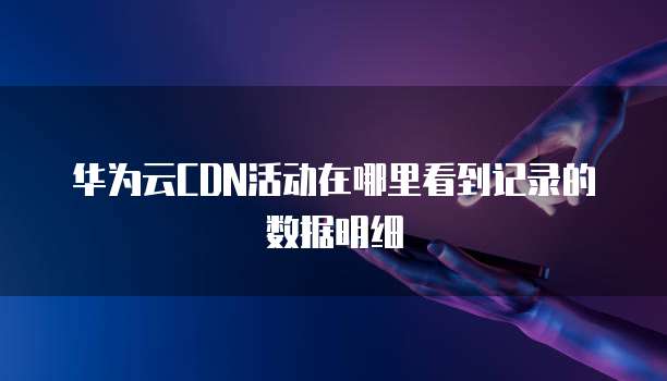 华为云CDN活动在哪里看到记录的数据明细