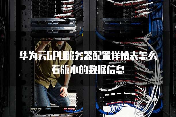 华为云GPU服务器配置详情表怎么看版本的数据信息