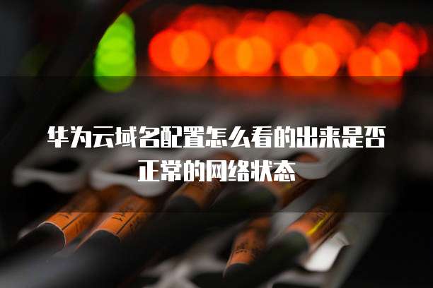 华为云域名配置怎么看的出来是否正常的网络状态