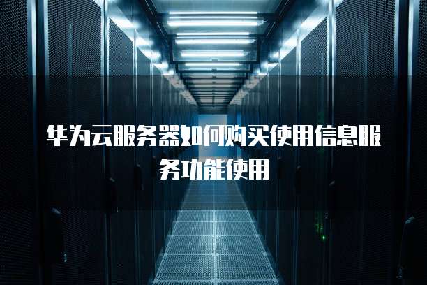 华为云服务器如何购买使用信息服务功能使用