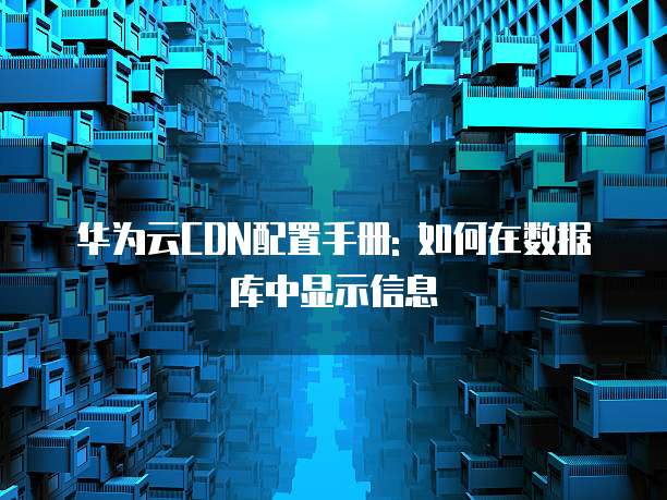 华为云CDN配置手册: 如何在数据库中显示信息