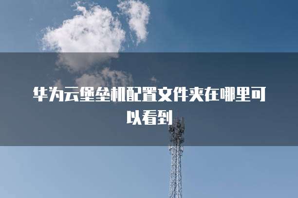 华为云堡垒机配置文件夹在哪里可以看到