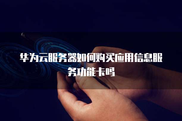 华为云服务器如何购买应用信息服务功能卡吗