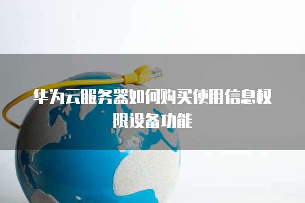 华为云服务器如何购买使用信息权限设备功能