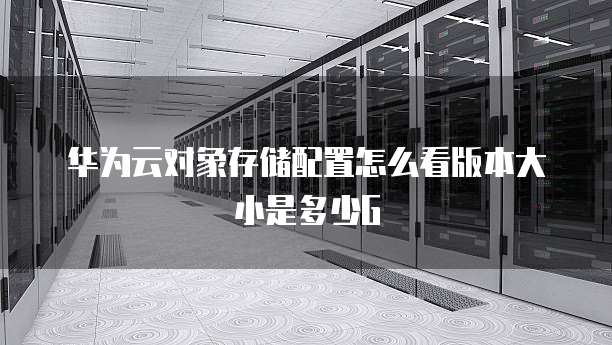 华为云对象存储配置怎么看版本大小是多少G