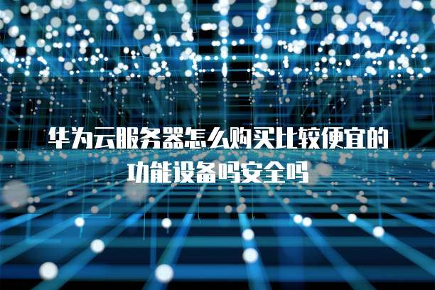 华为云服务器怎么购买比较便宜的功能设备吗安全吗