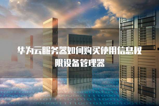 华为云服务器如何购买使用信息权限设备管理器