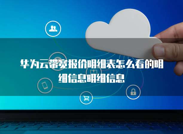 华为云带宽报价明细表怎么看的明细信息明细信息